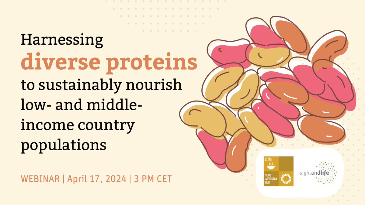 📣#WebinarAlert

What opportunities do we have to diversify access to protein? Join us for this webinar: 'Harnessing diverse proteins to sustainably nourish low- and middle-income country populations'

🗓️April 17, 2024 | RSVP: bit.ly/3J5zq4v  #GoodFood4All🤝@SightandLife