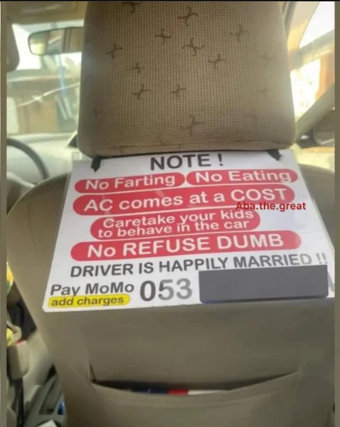 tignews_'s tweet photo. This Uber driver's list of do's and don'ts is redefining ride etiquette! 🚗💼 What's the funniest rule you've encountered on the road? Share below! #UberRules
#tigpost
Arsenal #KFCMondayMadness Isreal #Davido https://t.co/gARrP59FrL