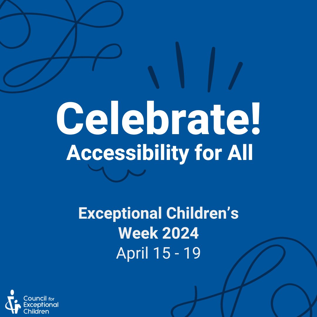 Exceptional Children’s Week is an annual celebration of infants, toddlers, children, and youth with disabilities and/or gifts and talents. Check it out! exceptionalchildren.org/events/excepti…