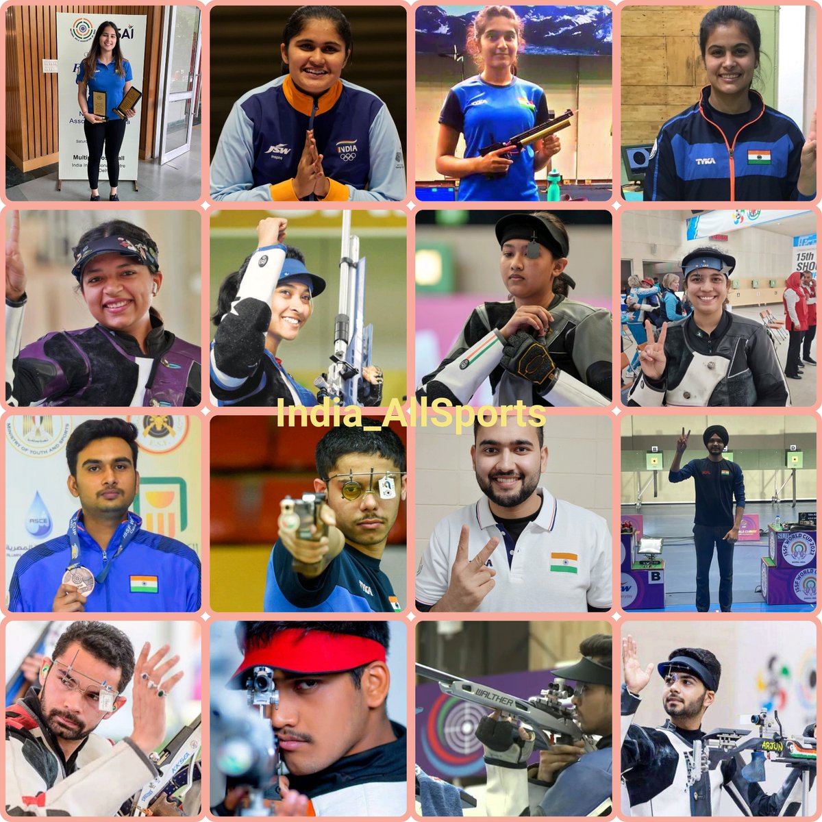 Shooting: All available 16 Olympic Quota places in Pistol & Rifle events (8 each) secured by Indian shooters ✅ ✨ Women 10m Air Pistol: Esha & Palak ✨ Women's 25 m Pistol: Manu & Rhythm ✨ Women's 10m Air Rifle: Mehuli & Tilottama ✨ Women's 50m Rifle 3P: Sift & Shriyanka…