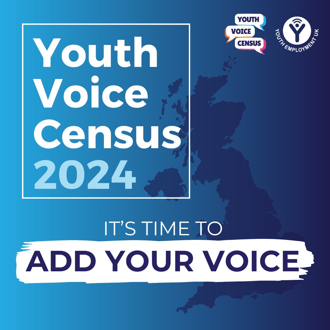 .@YEUK2012 are inviting young people aged 11-30 to take part in their 2024 Youth Voice Census to share their experiences in education, training, work and in everyday life. Share with the young people you support to get their voices heard: bit.ly/43JuOe0 #AddYourVoice