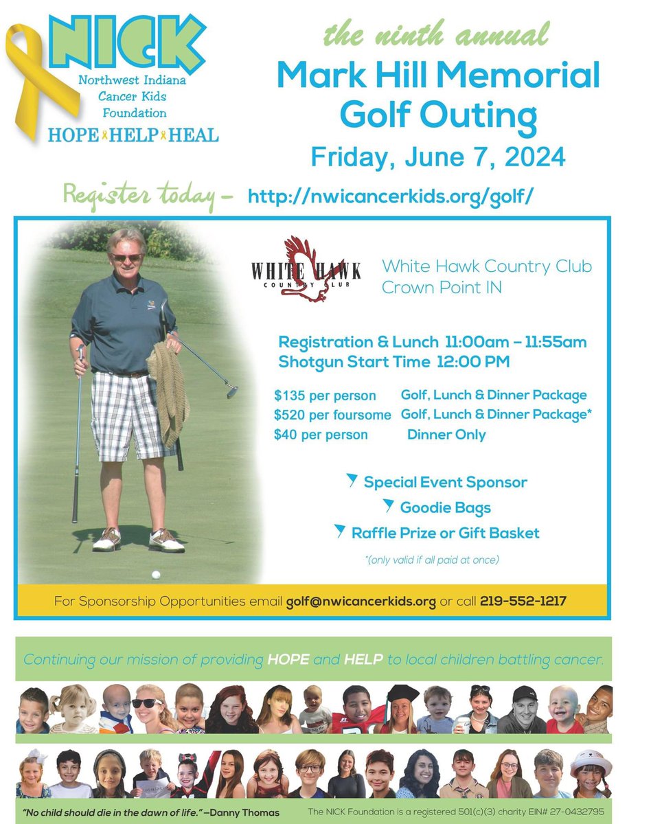 🧡We hope to see you June 7th! 🏌️‍♂️
Click the link to sign up to golf or see our sponsorship opportunities⬇️
nwicancerkids.org/golf

#nickfoundation #nwicommunity #nwindiana  #childhoodcancer #nwicancerkids #golf #fundraiser