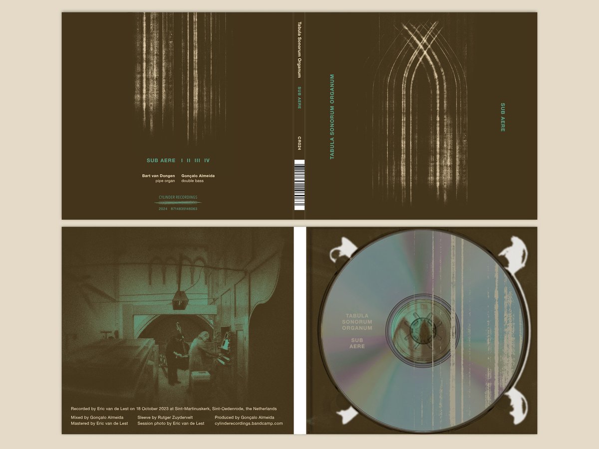 Quite happy with the design of this beauty. Gonçalo Almeida on double bass, Bart van Dongen on church organ. cylinderecordings.bandcamp.com/album/cr024-su…