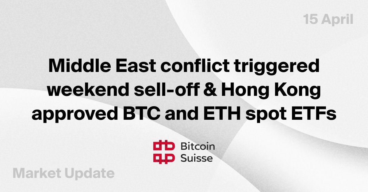 Market Update presented by our Trading Desk: Middle East conflict triggered weekend sell-off & Hong Kong approved BTC and #ETH spot #ETFs 📌 On Saturday evening the conflict between Israel and Iran triggered a large sell-off in the crypto markets with #BTC correcting down to…