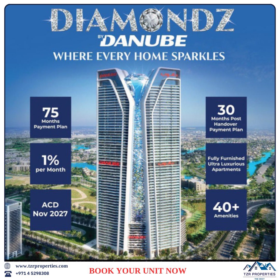 -Inspired by the Symbol of Perfection- The Diamond
-Nestled in the JLT
-A Gem in Dubai where every Home Sparkles...…

#Dubai#dubairealestate#investindubai#danube#Diamondzbydanube