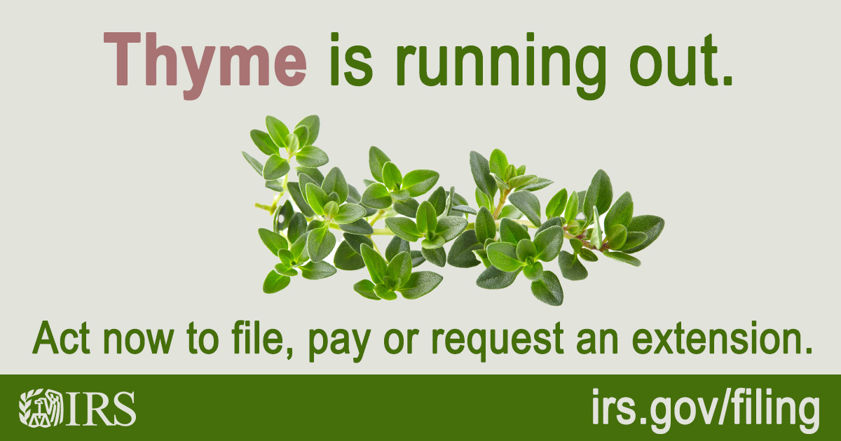 The April 15 tax deadline is here! The #IRS shares your payment options, including electronic filing options, and what to do if you can’t file by the deadline or pay your tax bill in full: ow.ly/7nCs50R6zGW