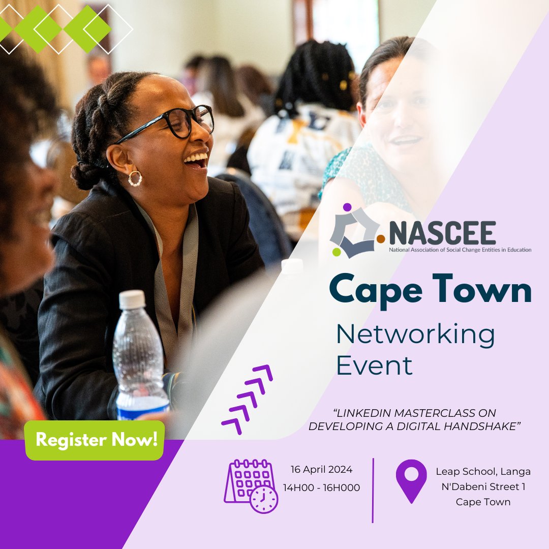 Having had a successful networking event in Johannesburg, we are confident you won't want to miss our next one! Cape Town, we're headed your way. Get to know your fellow professionals, share ideas and expand your network. 

Register here: nascee.glueup.com/event/104065/r…