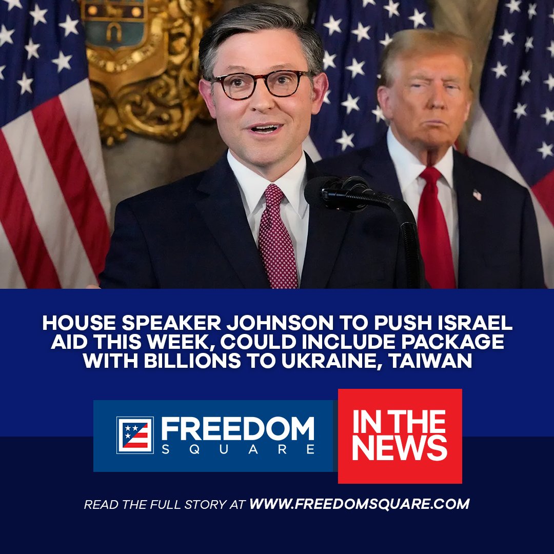 FreedomSquareUS's tweet image. House Speaker Mike Johnson is expected to bring a spending package to the House floor this week that will provide wartime aid for Israel after it suffered an  attack from Iran.

Read more at:
vist.ly/y854

Source: Fox News
 
#FreedomLivesHere #FreedomSquare