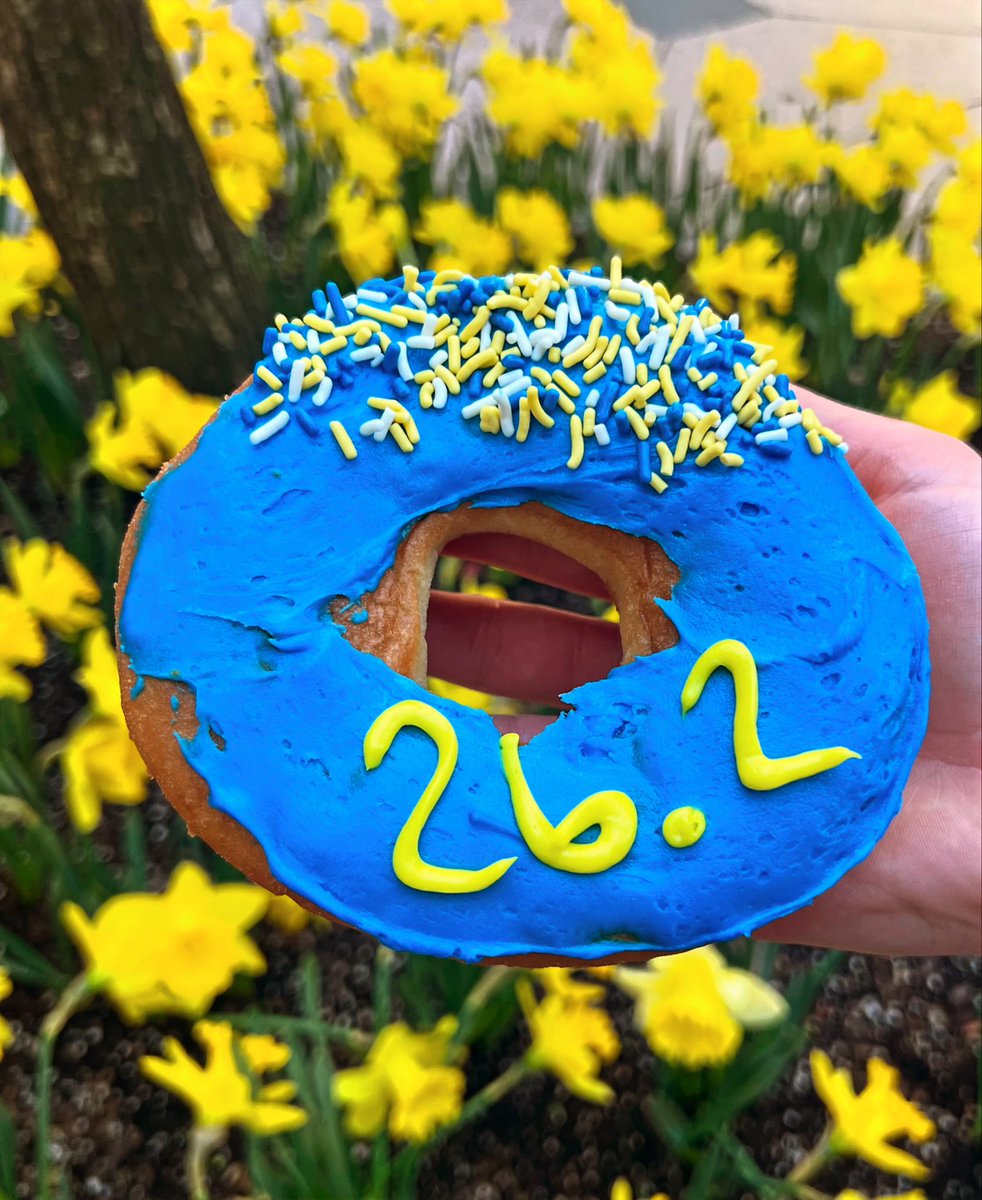 HAPPY MARATHON MONDAY! HAPPY PATRIOTS DAY! We wish success to all the runners participating today! To honor the oldest annual marathon we are serving this delicious donut! #kanesdonuts #marathonmonday #bostonstrong #bostonmarathon #donuts 💛💙💛💙