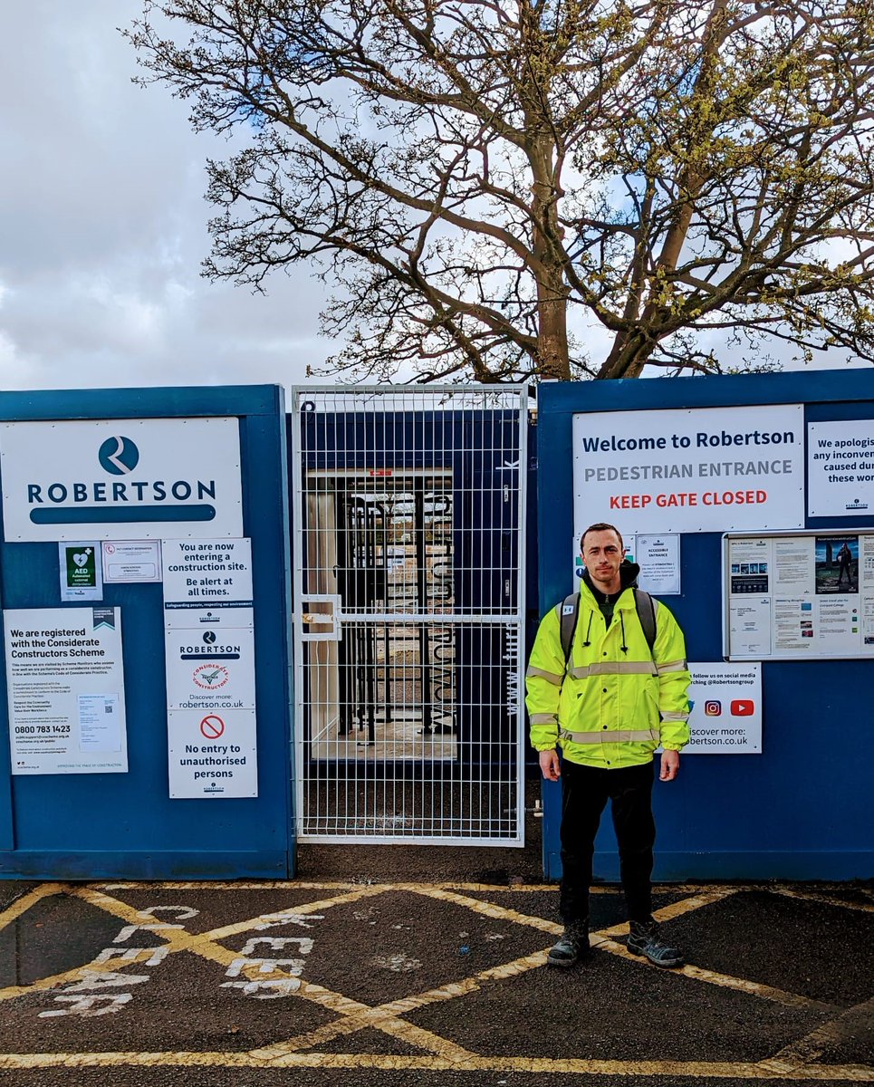 What a start to the week. We've linked up our member Ryan with @RobertsonGroup for a two week site based work experience. Ryan completed his CSCS card with Thrive - this is his next step into meaningful work. Thank you to the team at Robertson for their continued support!