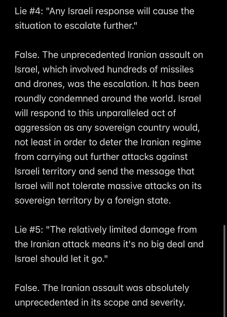 Before you start regurgitating terrorist lies and posting comments about how #Iran is allowed to defend itself after #Israel bombed their embassy, read this and think about it.

The building Israel destroyed contained the man who orchestrated the murder of 1,200 people on 7th Oct