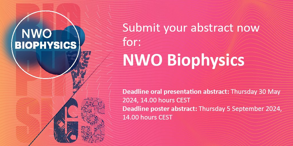 Have you already heard the news? The call for abstracts at NWO Biophysics 2024 has opened. Present your research at the annual conference on physics of life. It will take place on 7 & 8 October at NH Koningshof Veldhoven. Submit your abstract now -> nwobiophysics.nl/abstracts