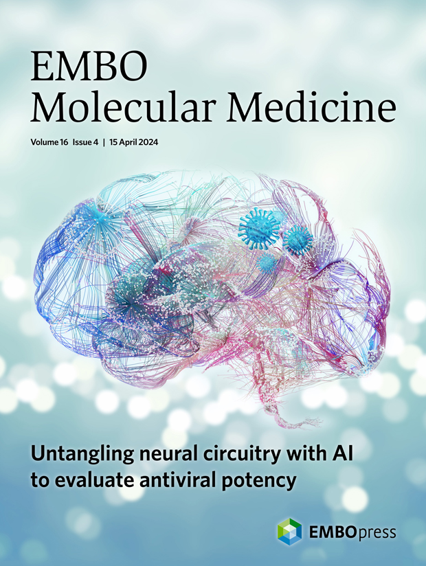 Our April issue is online! The cover highlights the article by E. Partiot, B. Gorda, R. Gaudin et al. on organotypic culture of #HumanBrain explants as #PreclinicalModel of AI-driven antiviral studies. Graphic design: M-J Partiot, photo credit: Istock 🗞️embopress.org/toc/17574684/1…