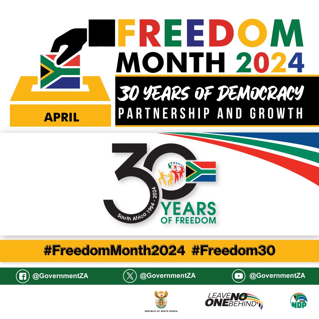 As a nation, we are stronger together and have more in common than that which divides us. Each citizen has a responsibility to take charge and play an active role in building the South Africa we want #FreedomMonth #Freedom30 #30YearsOfFreedom