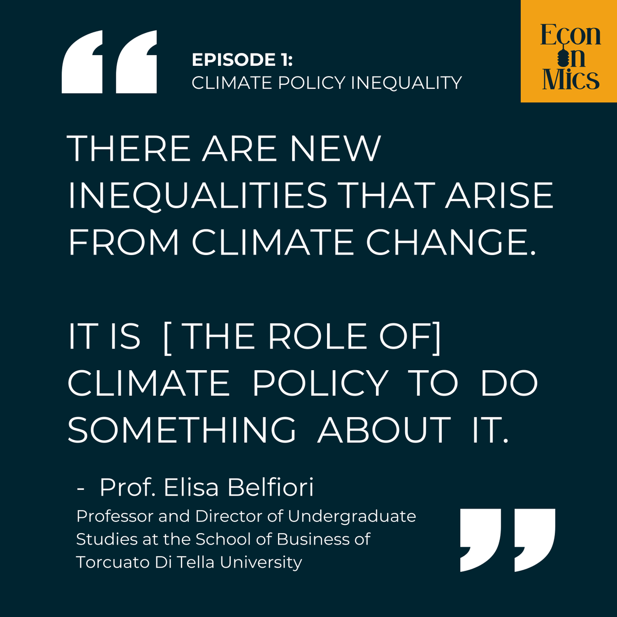 📢Episode 1 of 🎙️ Econ-on-Mics is LIVE! 

Join the #discussion on 🌎 #Climate #Policy #Inequality with Elisa Belfiori @elisabelfiori, interviewed by Maria Alsina Pujols @MaAlsina 

listen here bit.ly/3Ji1JN9 

#econtwitter #womeninecon #amplifyingvoices