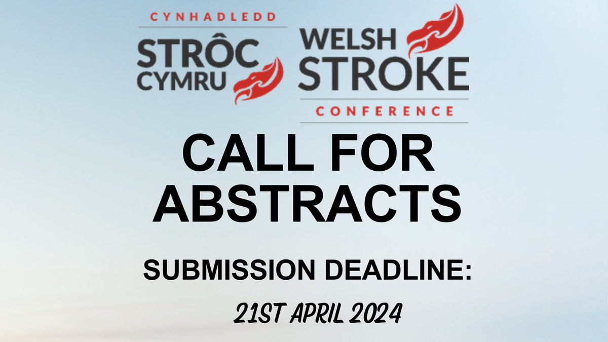 Would you like to submit an abstract at this year's Welsh Stroke Conference? Link to form forms.office.com/e/AKaYgRfePW It would be great if you can submit your abstract by this Sunday (21 Apr 2024).