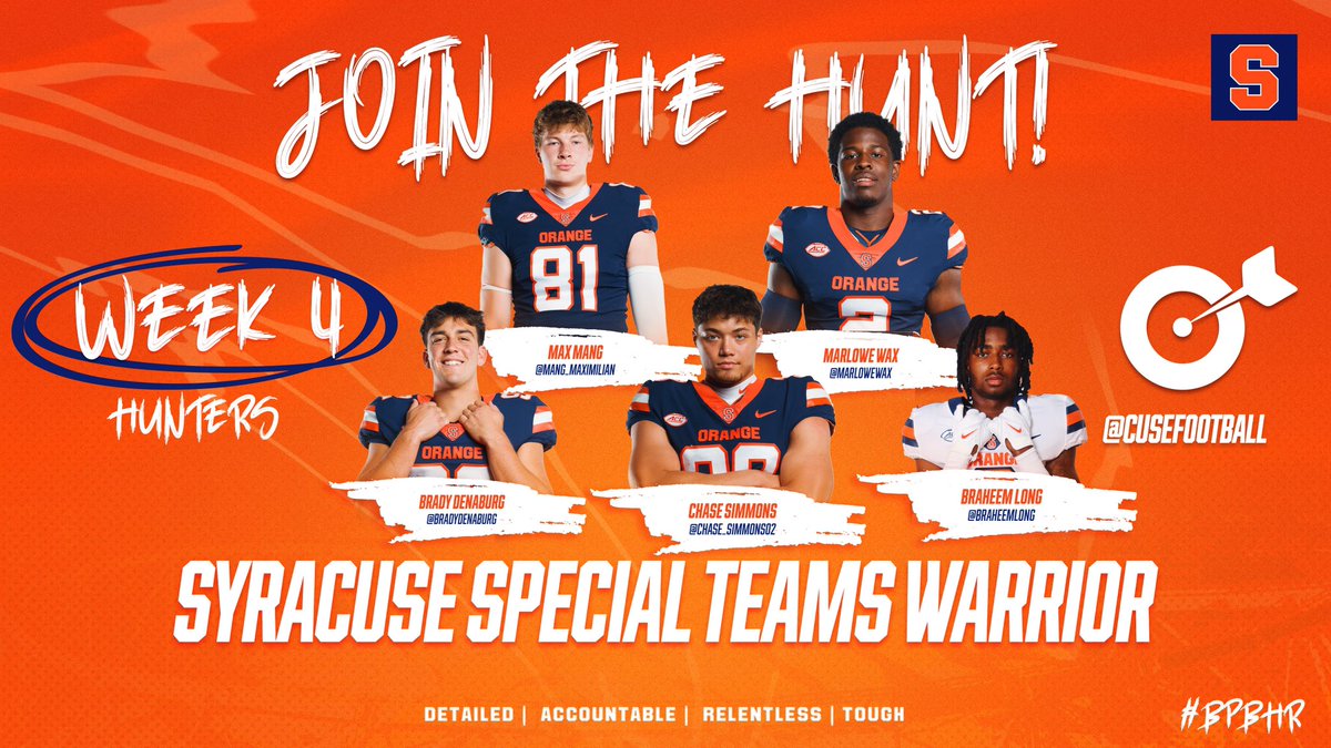 James P. Vollono (@coachvollono) on Twitter photo New additions to the Hunt Club from week 4! Looking forward to seeing RELENTLESS EFFORT from <a href="/CuseFootball/">Syracuse Football</a> in week 5! #DART 🎯 #HuntOrBeHunted #BombSquad 💣 New additions to the Hunt Club from week 4! Looking forward to seeing RELENTLESS EFFORT from <a href="/CuseFootball/">Syracuse Football</a> in week 5! #DART 🎯 #HuntOrBeHunted #BombSquad 💣