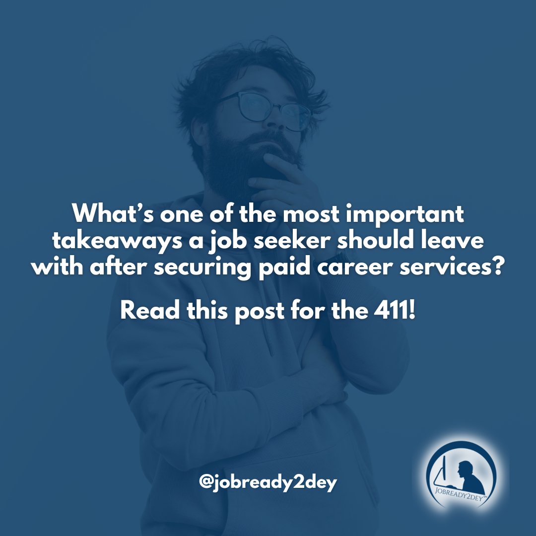 One of the most important takeaways a job seeker should leave with after securing paid career services is how and when to apply acquired tools as they relate to their situation.

Remember that.

#careeradvice #jobsearchtips #jobseekers #jobsearch #jobready2dey