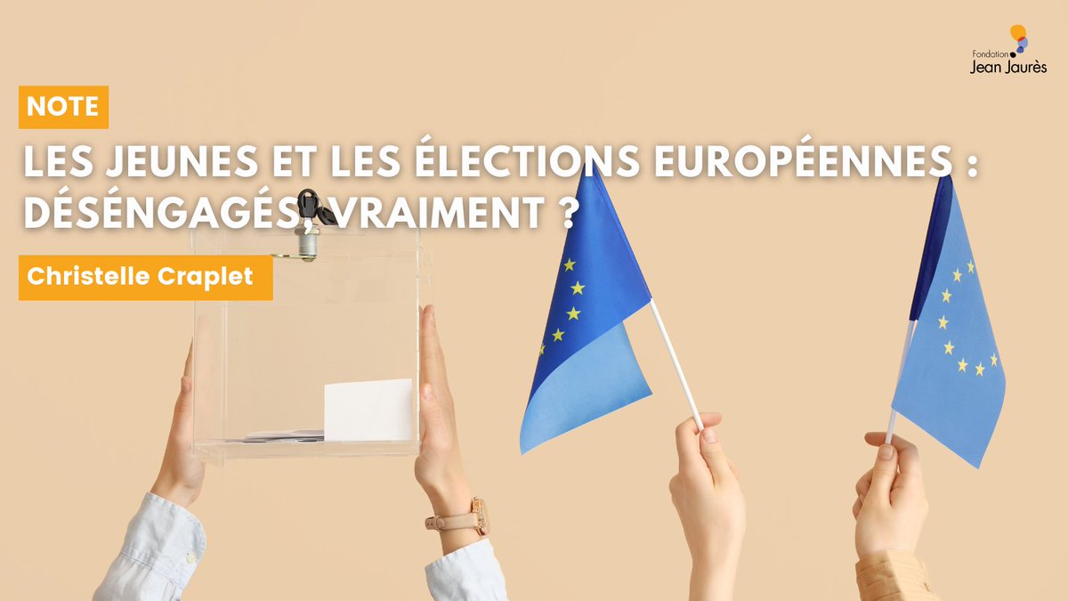 📝🇪🇺 Seuls 30% des 18-24 ans envisagent de voter aux élections européennes du 9 juin. @CCraplet, directrice Opinion de @BVA_Xsight, décrypte les tendances de vote chez les jeunes et constate qu'ils sont de plus en plus tentés par le vote RN. jean-jaures.org/publication/le…