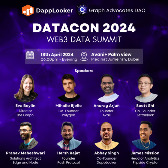 3/ DataCon 2024 by @dapplooker in collaboration with @graphprotocol @GraphAdvocates @harshrajat will be joining as a guest speaker for a fireside chat on Data Privacy, Security, Regulation, and Identity in Web3 along with @evabeylin of @graphprotocol @MihailoBjelic of @0xpolygon…