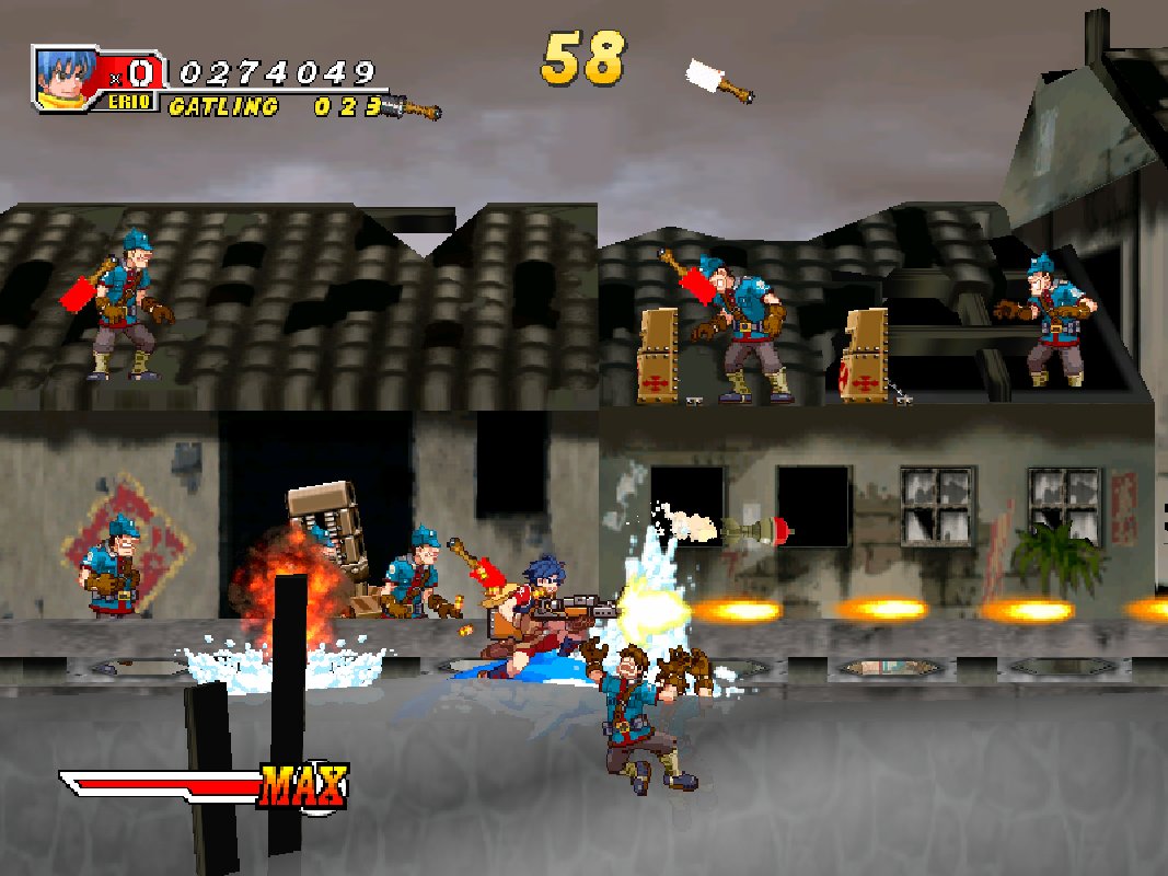 BuscandoElWarp's tweet photo. El juego del día: #DolphinBlue (#Atomiswave)
Creador: #Sammy 2003
Con clara inspiración en Metal Slug este juego cumple con su objetivo: seleccionar a Eiro o a Ann que de vez en cuando montan a su delfín y disparar miles de balas a cuanto enemigo se te cruce para salvar al mundo. https://t.co/QRSWiHKARi