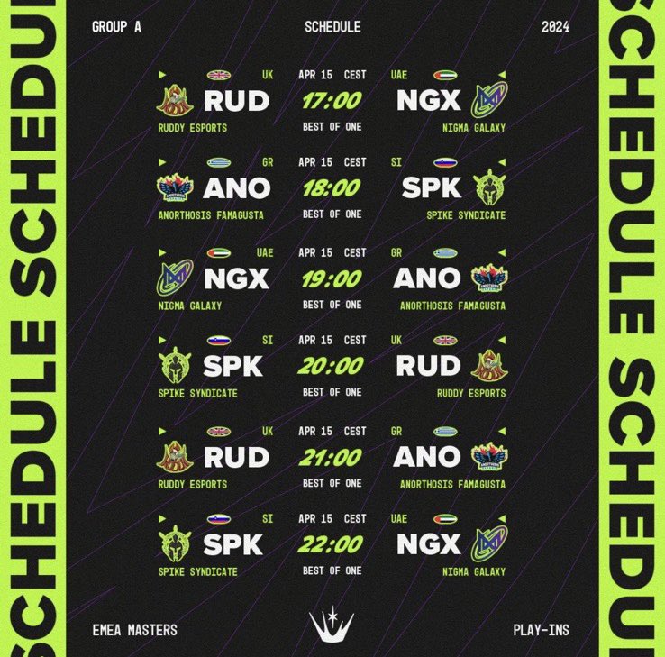 SpikeSyndicate's tweet photo. Today is an important day for the SPIKE Syndicate team as we kick off our first match at @EMEAmasters at 18:00 (CET). 🤩

Join us on the EMEA Masters Twitch channel to watch and show your support! ---> https://t.co/XeOn2mljLr 🚀

#spikesyndicate #spike #emeamasters https://t.co/XUOidEmjL9