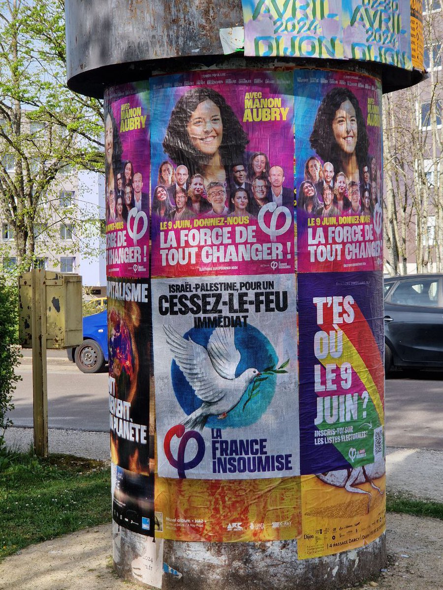 À Montbard, Chenove, Quetigny, Dijon, les insoumis de Côte d'or multiplient tractages, collages, porte-à-porte, pour la campagne de l'#UnionPopulaire ! ✊️

D'excellents contacts sur le terrain redoublent notre entrain et nos espoirs pour le #9juin2024 ! 🔥
#AvecManon 💜