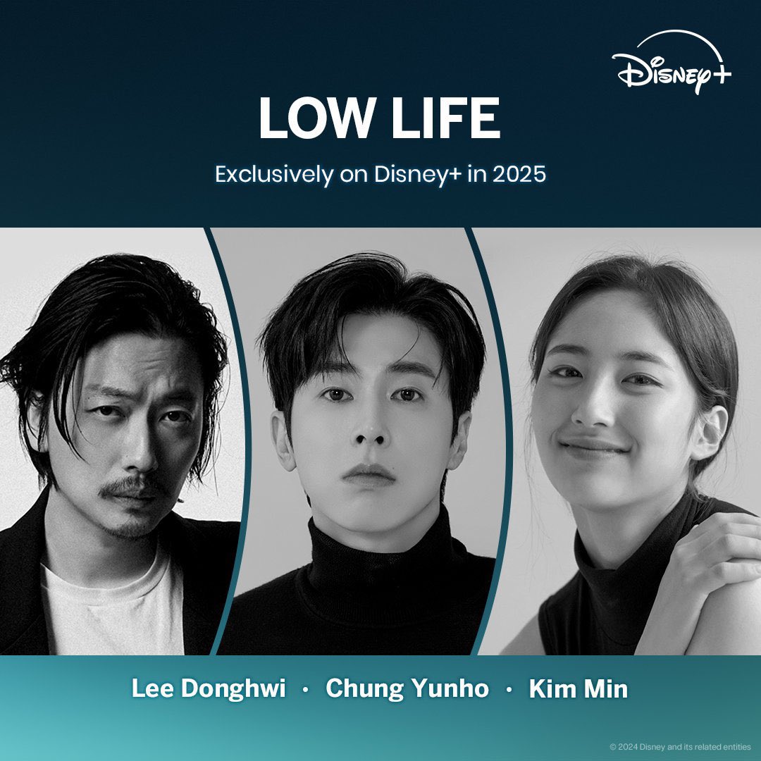 Lineup drama Disney+ #LowLife : 
#RyuSeungRyong #YangSeJong #LimSooJung #KimEuiSung #KimSungOh #HongKiJoon #JangGwang #KimJongSoo #WooHyun #LeeDongHwi #JungYunho #LimHyungJoon #LeeSangJin #KimMin 

Tayang 2025 

Lineup castnya 🔥🔥