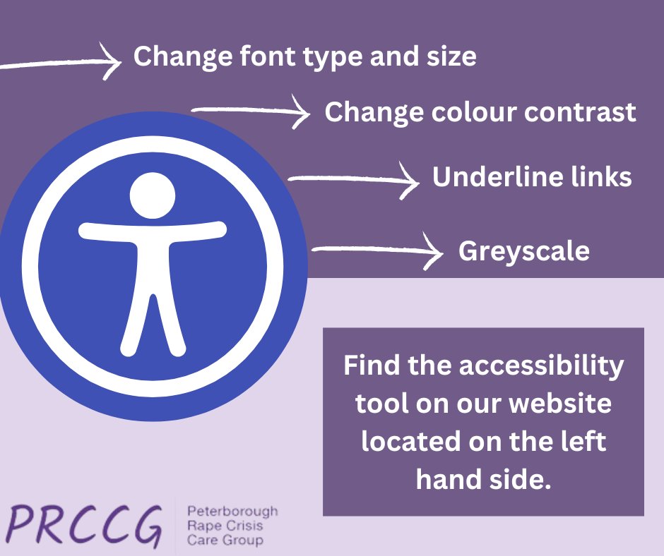 Our website's integrated accessibility tool is designed to dismantle obstacles hindering access to support. If you're interested in accessing our service and want to discuss your individual accessibility needs, please feel free to reach out to us💜 prccg.org.uk/contact-us/