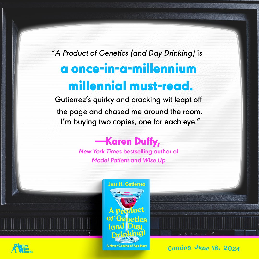 I mean, just the fact that @dufflambros read my book. Like, WHAT IS EVEN HAPPENING? Thank you so much for the kind words and for taking the time to read A PRODUCT OF GENETICS (AND DAY DRINKING) -so appreciated. More great work from the folks @tinyrepbooks and @penguinrandom