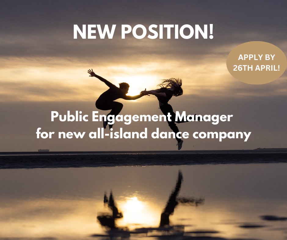 Last chance to apply! Join our ambitious senior management team at a pivotal moment for the dance sector in Ireland. Ireland’s new all-island dance company is seeking to hire an experienced Communications Strategist. Apply by 26th April: lnkd.in/e7aJJ5sZ #JobFairy