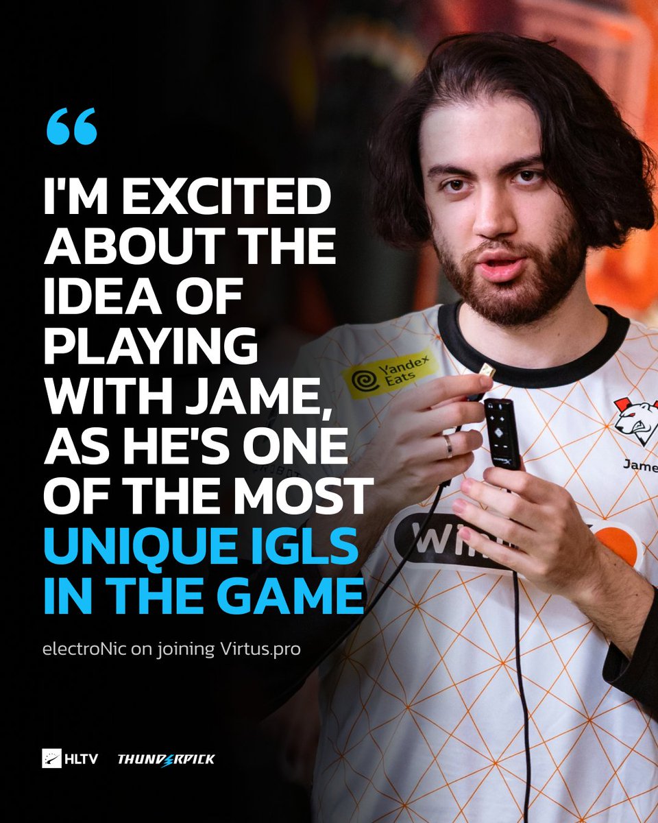 electroNic is looking forward to working with Jame and believes he can lead him and VP back to trophies 🏆