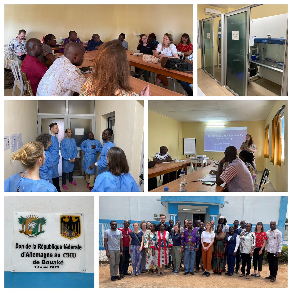 🌍 Part of the HIOH team visited the Centre Hospitalier Universitaire de Bouaké - many thanks for the lively discussions about the implementation of the #OneHealth concept on site and the exciting tour of the laboratories!