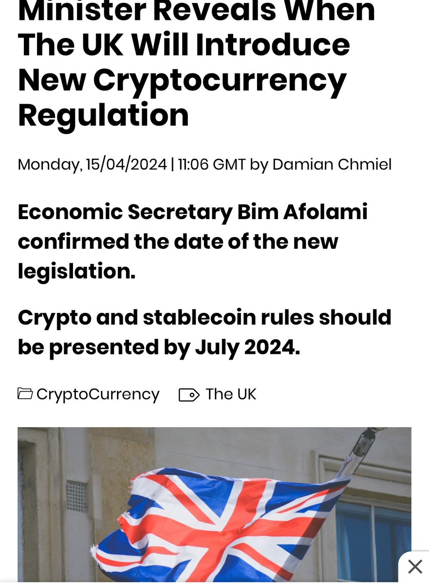 Breaking: UK announces date for stablecoin regulatory guidelines - July 2024  - takeaways: - UK continues push to front run the USA in crypto asset and  stable coin regulations. - These frameworks