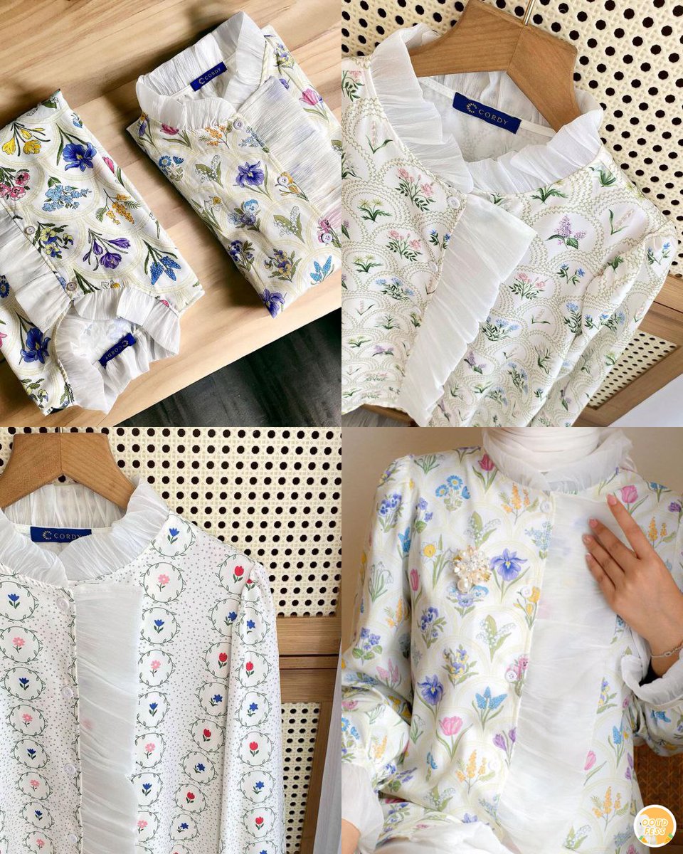 /ootd/ floral blouse kaya gni cakep banget  😭 ccok dipkai acra formal maupun no formal ✨️ 
.
link di kolom rep ya!!