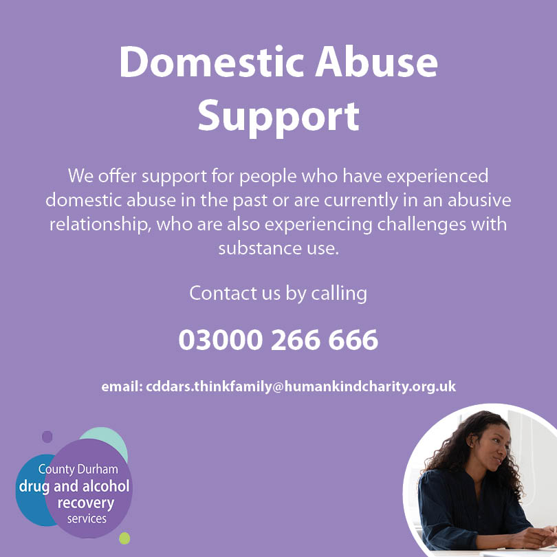 If you are experiencing or have experienced domestic abuse, along with challenges related to your substance use, we are here for you.
 
For more information, contact us via the details below, or visit our website at codurhamrecovery.co.uk
 
#CountyDurham #DomesticAbuseSupport