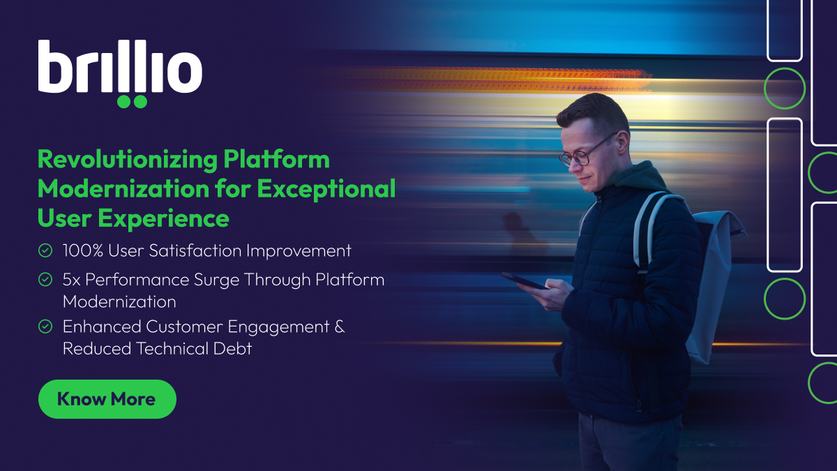 BrillioGlobal's tweet image. Revamp your legacy systems and enjoy a surge in user satisfaction and #performance! Leverage #hyperpersonalization and a radical infrastructure makeover for skyrocketing customer engagement and plummeting attrition rates👉 bit.ly/3vQNOuw

#TechRevolution #UX