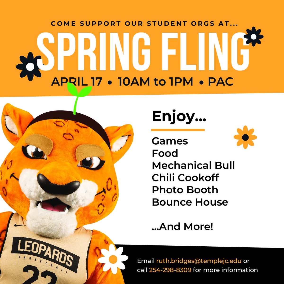 ☀️ LEOPARDS, ARE YOU READY? Spring Fling is THIS WEDNESDAY! 🐆 #YourCommunitysCollege