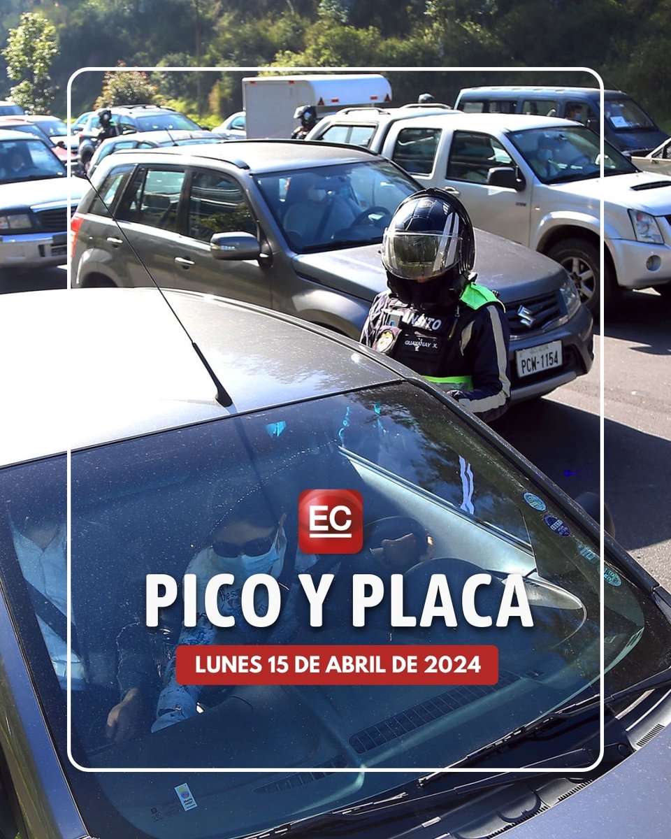 ¡Atención🚨! Estas son las placas que no circulan hoy en Quito. 🚗🕒 ¿El Pico y Placa se aplica en todo Quito para regular el tráfico en horas pico? Conoce los horarios, multas y el esquema de restricción. ¡Evita sanciones! 🛣️💡 #PicoYPlaca #TráficoQuito i.mtr.cool/zrfyqhfjsc