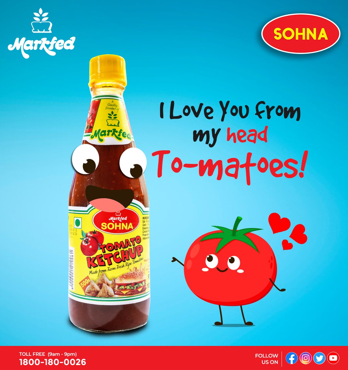Pair your favorite snacks with the tangy goodness of SOHNA Tomato Ketchup. 🍅 Elevate your snacking experience! 🍟🍔 To purchase Markfed SOHNA Products, please check the link given: bit.ly/3IOvqoo #SOHNA #SOHNAMarkfed #Punjab #tomato #tomatoketchup #snacksmart