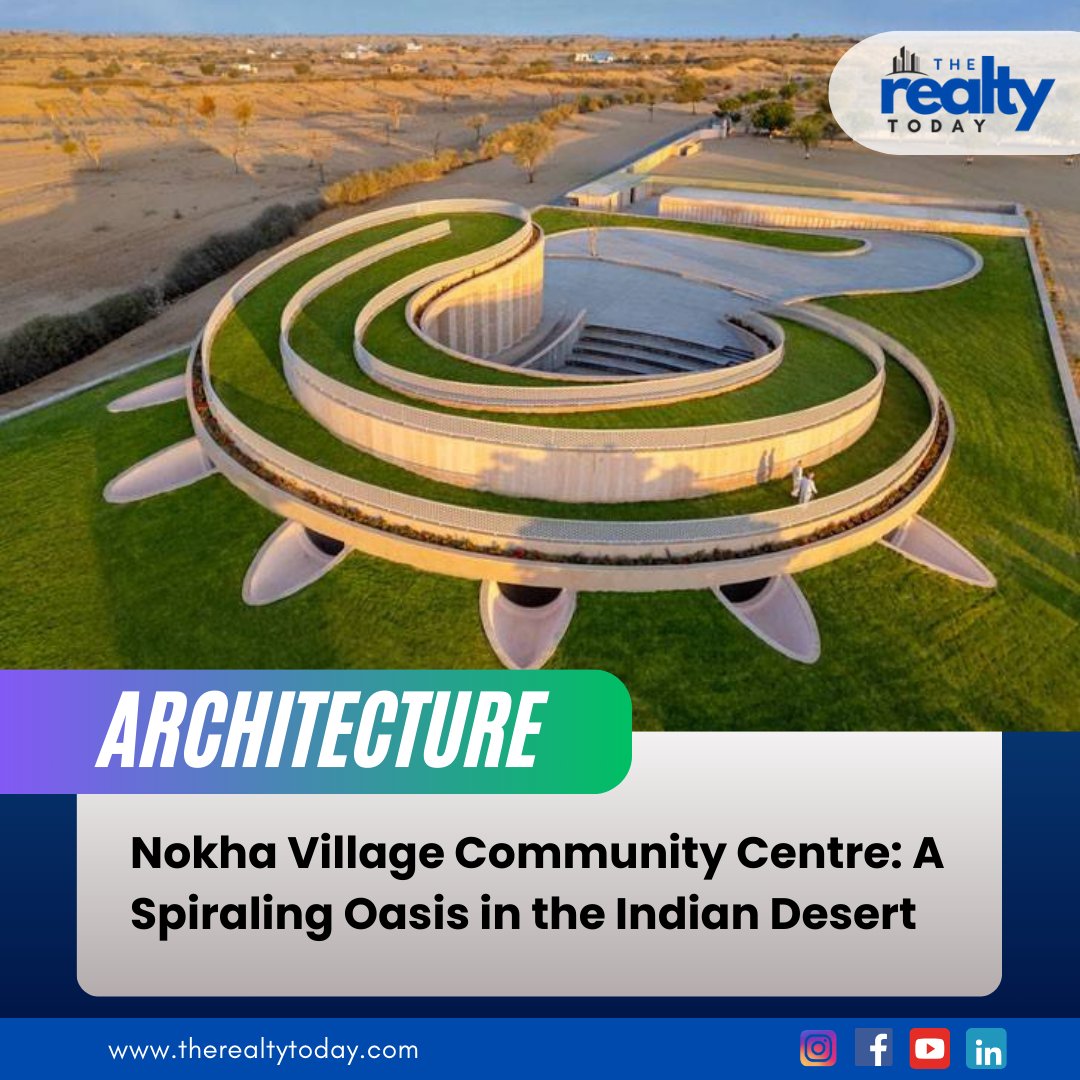 'Discover the Nokha Village Community Centre, a stunning blend of architectural brilliance and cultural heritage, nestled in Rajasthan's arid landscapes. Designed by Sanjay Puri Architects, it's a vibrant space merging tradition, innovation, and sustainability.' @sanjaypuriarchi