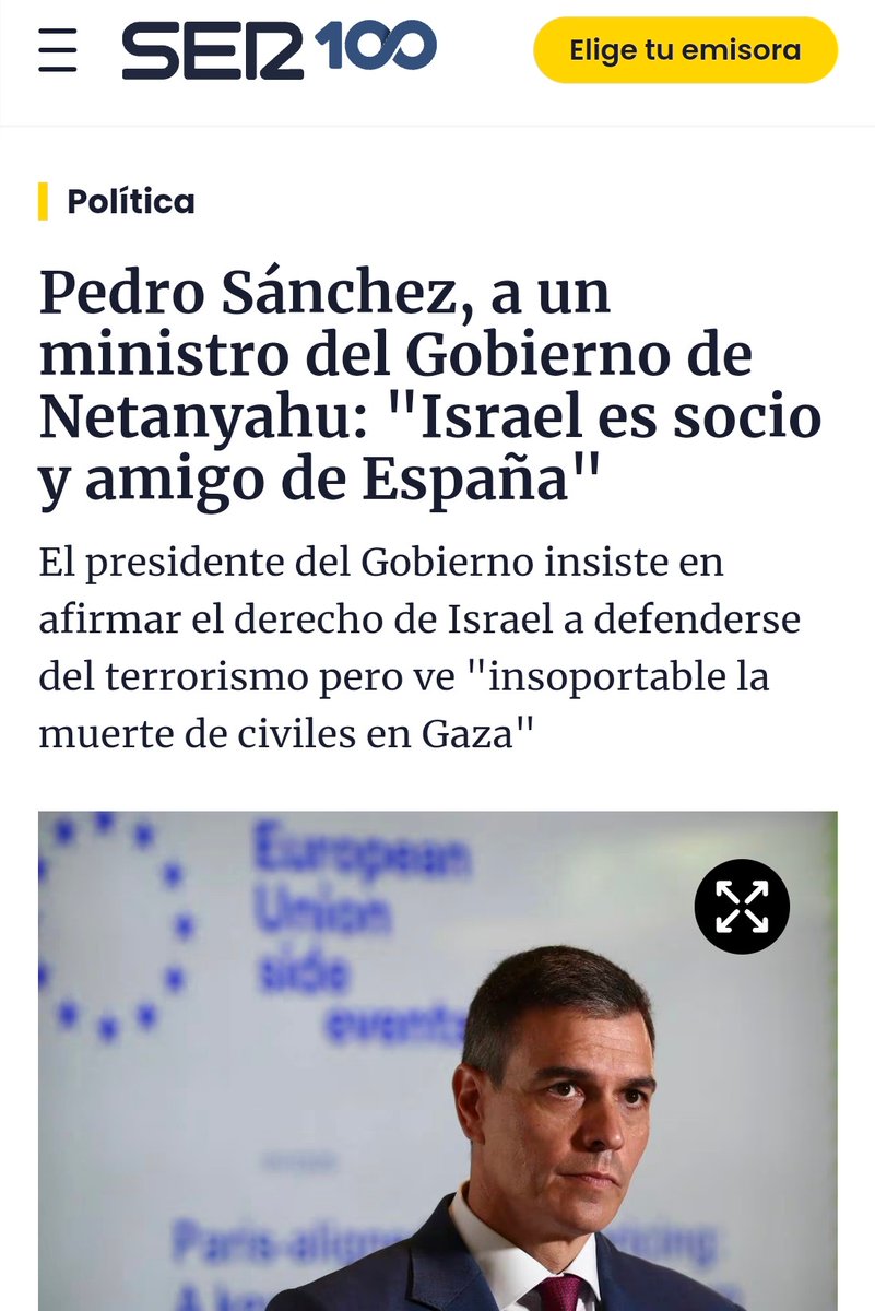 @LaHoraTVE ¿Le habéis preguntado si hay reciprocidad con el sentir de Pepero Sánchez y los sionistas genocidas consideran amigo y socio a SanchIBEX y al gobierno del PsoE?