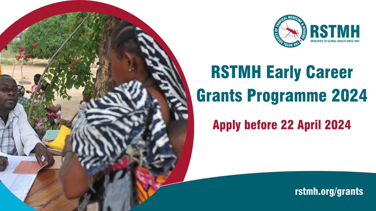 Don't miss your chance! Just one week left to apply for an RSTMH Early Career Grant It provides #grants every year to those early in their career, from anywhere in the world, to carry out their first piece of research into #tropmed or #globalhealth rstmh.org/grants