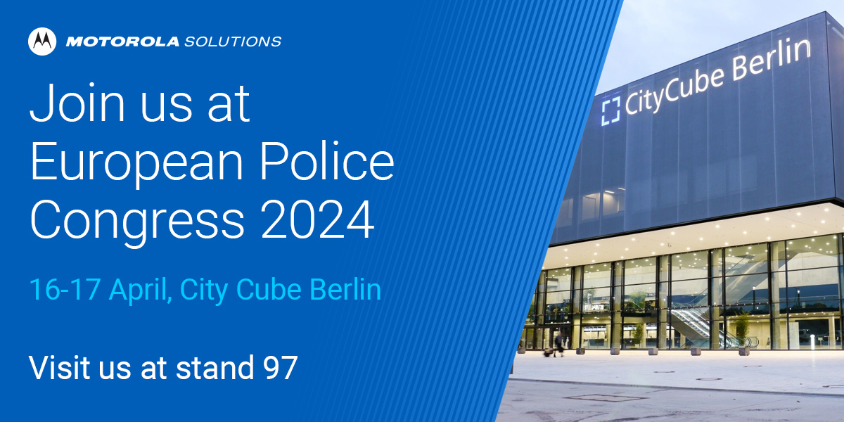 Join #MotorolaSolutions at the European Police Congress #EPC24 in Berlin, 16-17 April. 
Speak to our experts at stand 97 and get a demo of the latest addition to our mobile video portfolio - the V500 Body Camera, a radical evolution of our industry-leading body camera platform.