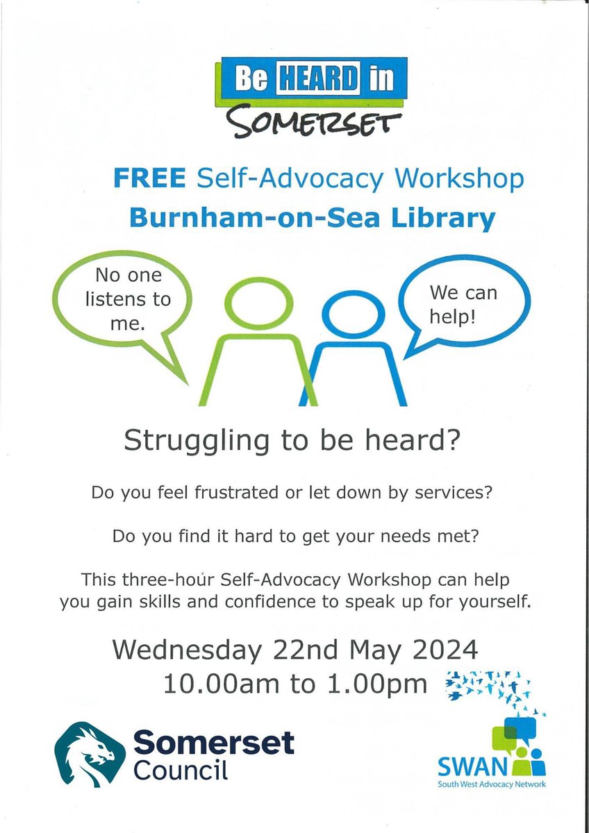 nathyc1972's tweet image. @SWANadvocacy will also be at #BurnhamLibrary later on in the month of May. 

All details on the workshop itself and how to book on the posters ⬇️

#BeHeard