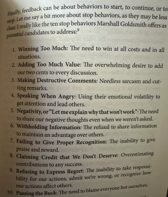 'Adding too much value' -- something I used to call 'dying on too many hills' -- was fascinating to see on a list of 'stop' behaviors from an excellent book 'Glad We Met' about 1v1 meetings. Good reminder on the power of silence sometimes #TwitteRx #PharmICU #AcademicChatter