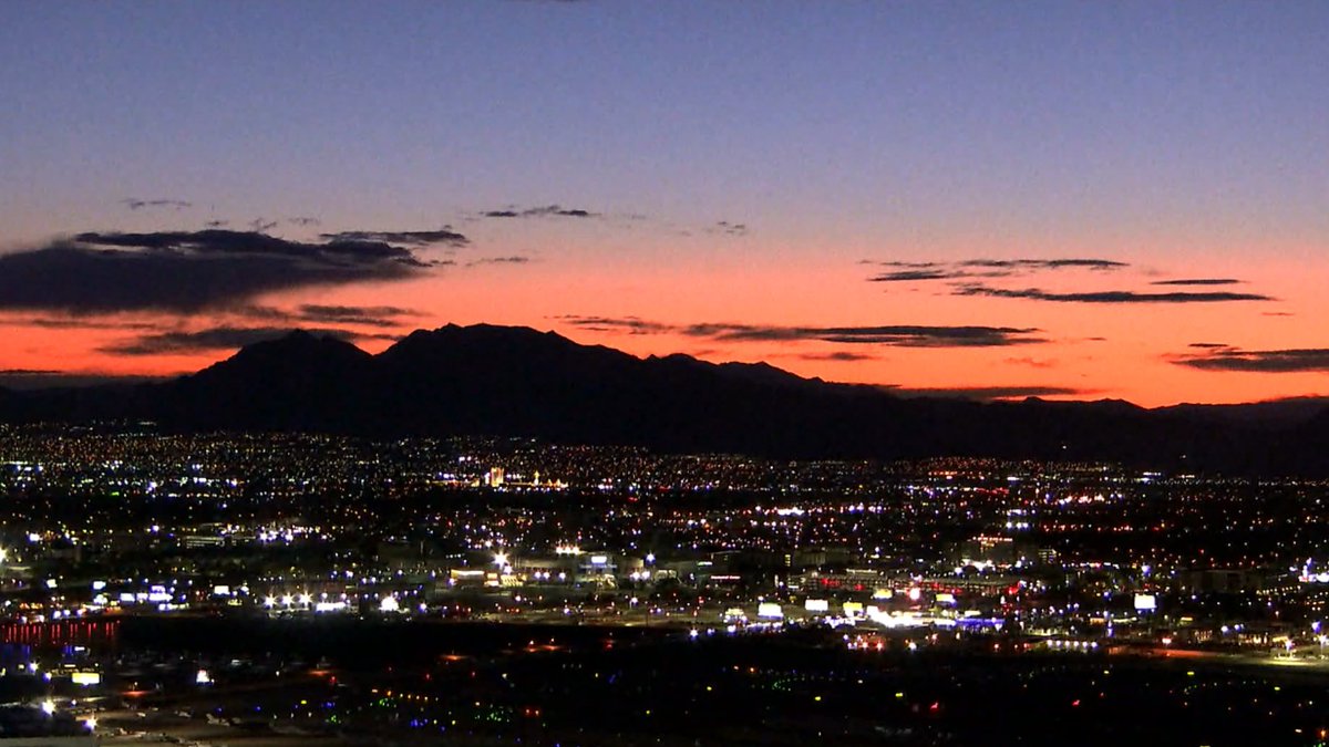 Half-hour before sunrise in Las Vegas:
