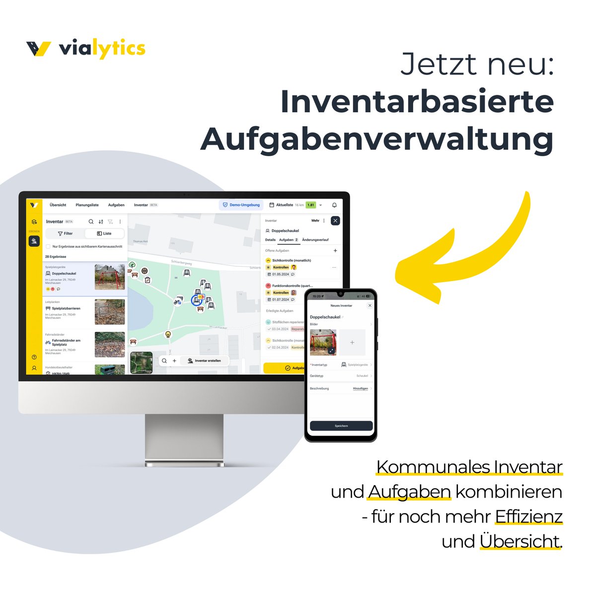 Neu bei vialytics: Inventarbasierte Aufgabenverwaltung 🚀
Sind Sie neugierig, wie die inventarbasierte Aufgabenverwaltung Ihre tägliche Arbeit revolutionieren kann? Besuchen Sie unsere Website!
🔗 shorturl.at/dNTU4
#Digitalisierung #Aufgabenverwaltung #Kommunalverwaltung