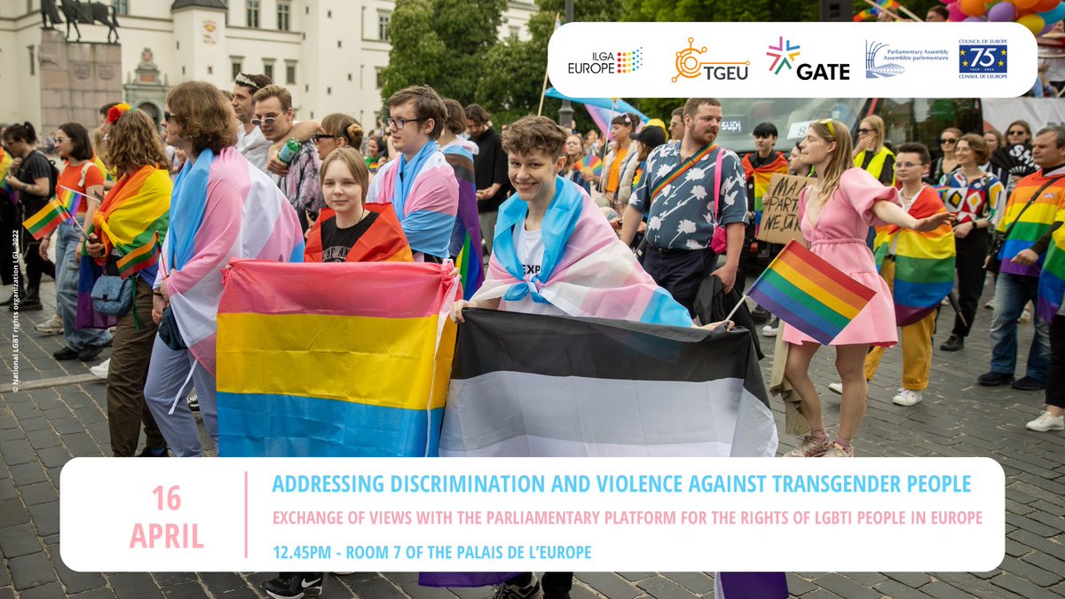 🆕Tackling discrimination & violence against #transgender individuals requires collective action🏳️‍⚧️ Join the Platform, @ILGAEurope, @TGEUorg, & @GATEOrg as we engage in an exchange of views to promote understanding and inclusion in 🇪🇺 🗓️Tuesday 16 April, at 12.45pm in room 7.