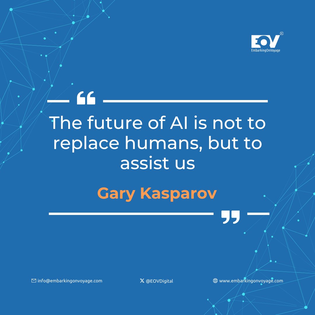 🌟 Empowering humans, not replacing them: That's the future of AI. 🤖 We at EOV are strong believers in the transformative power of human-AI collaboration. 🚀 AI-powered tools are designed to augment your team's capabilities, not replace them. 💡 #AI #futureofwork #humanai #EOV